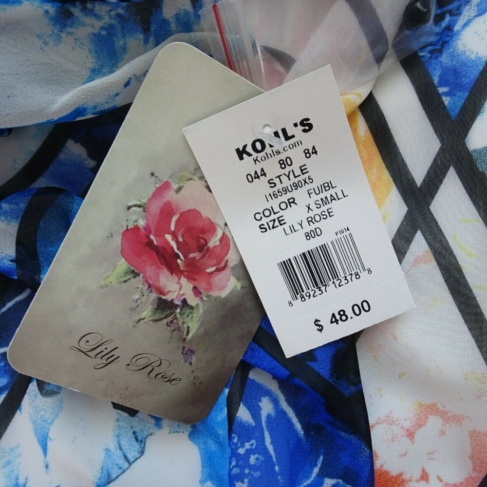 NWT Lily Rose Belted Maxi Dress Halter Neck Sleeveless Floral Boho Geometric XS - Picture 7 of 12